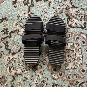 Black Muji Velcro Slides